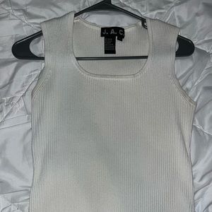 White ribbed tank top size large